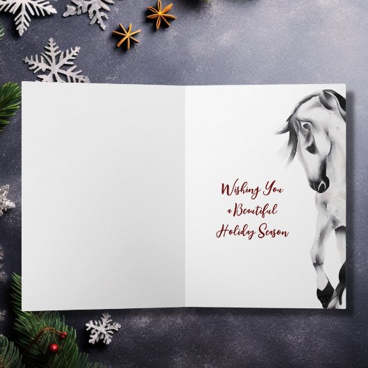 Cartes Pour Fêtes Annuelles Dashing Through the Snow Beautiful Horse Christmas