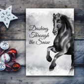 Cartes Pour Fêtes Annuelles Dashing Through the Snow Beautiful Horse Christmas