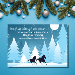 Cartes Pour Fêtes Annuelles Dashing Through the Snow Horse Christmas Flat