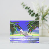 Cartes Pour Fêtes Annuelles Dauphin de Noël tropical (Debout devant)