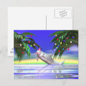 Cartes Pour Fêtes Annuelles Dauphin de Noël tropical (Devant / Derrière)
