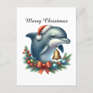 Cartes Pour Fêtes Annuelles Dauphin festif personnalisable Joyeux Noël