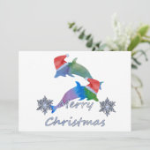 Cartes Pour Fêtes Annuelles Dauphins de Noël (Debout devant)