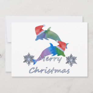 Cartes Pour Fêtes Annuelles Dauphins de Noël