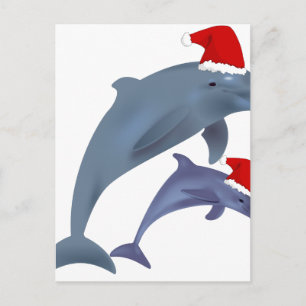 Cartes Pour Fêtes Annuelles Dauphins de père Noël