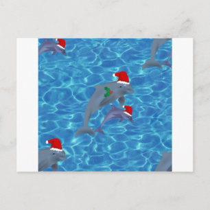 Cartes Pour Fêtes Annuelles dauphins de santa claus
