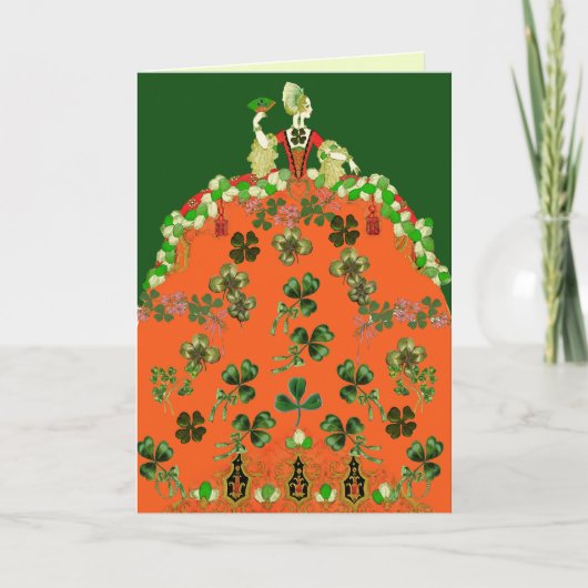 Cartes Pour Fêtes Annuelles DAY ORANGE ET SHAMROCK St. Patricks (Devant)