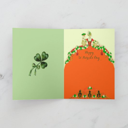 Cartes Pour Fêtes Annuelles DAY ORANGE ET SHAMROCK St. Patricks (Intérieur)