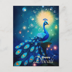 Cartes Pour Fêtes Annuelles Dazzling Diwali Délice : Le 🦚 royal Peacock