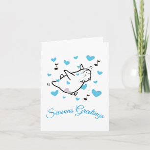 Cartes Pour Fêtes Annuelles DBY dans le ciel des cœurs bleus Saison Salutation