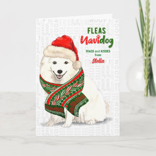 Cartes Pour Fêtes Annuelles de Chien Japonais Spitz Noël