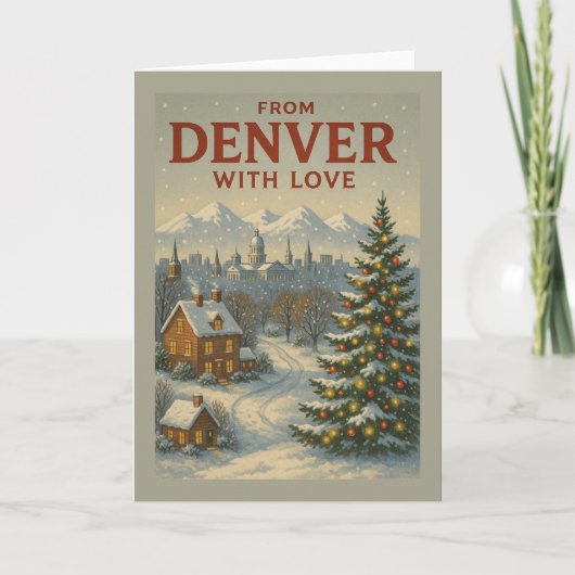 Cartes Pour Fêtes Annuelles De Denver Avec Love Flat Holiday Card (Devant)