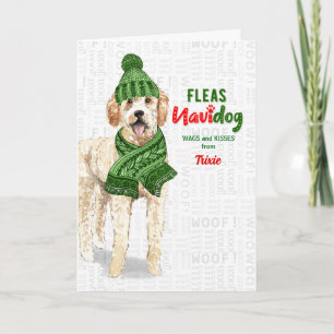 Cartes Pour Fêtes Annuelles de Dog Funny Golden Doodle Noël