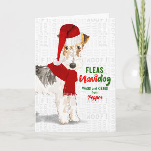 Cartes Pour Fêtes Annuelles de Dog Wire Haired Fox Terrier Noël