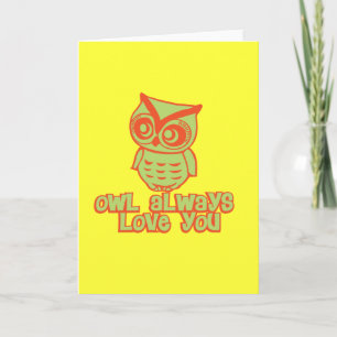 Cartes Pour Fêtes Annuelles De hibou amour toujours vous !