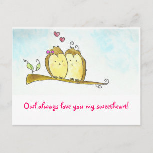 Cartes Pour Fêtes Annuelles De hibou amour toujours vous Valentine