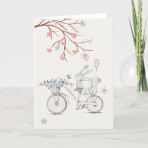 Cartes Pour Fêtes Annuelles De mignons lapins.