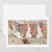 Cartes Pour Fêtes Annuelles De mignons lapins de Pâques à la recherche de Hyac (Devant / Derrière)
