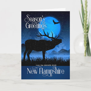 Cartes Pour Fêtes Annuelles de New Hampshire Bonnes Fêtes Moose