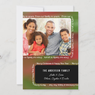 Cartes Pour Fêtes Annuelles De notre famille au vôtre salutation de Noël de