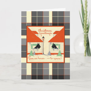 Cartes Pour Fêtes Annuelles De notre maison à votre écossais Chien Noël