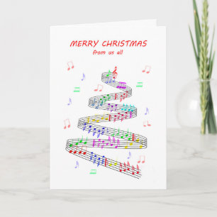 Cartes Pour Fêtes Annuelles De nous Tous les Sheet Music avec un Noël stave