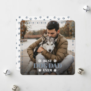 Cartes Pour Fêtes Annuelles De Votre Chien Photo Ardoise Grise Plate Papa Chie