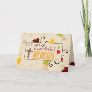 Cartes Pour Fêtes Annuelles Deacon Thanksgiving Cadeau Feuilles d'automne
