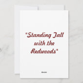 Cartes Pour Fêtes Annuelles Debout avec les séquoias (Dos)