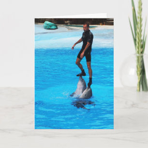 Cartes Pour Fêtes Annuelles Debout sur des dauphins
