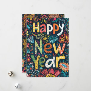 Cartes Pour Fêtes Annuelles Début de floraison - Un Gr de Nouvel An tiré à la