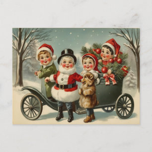 Cartes Pour Fêtes Annuelles Début des années 1900 Mignonne Noël festif Vintage