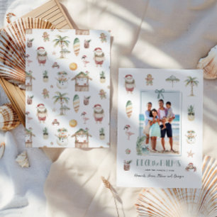 Cartes Pour Fêtes Annuelles Deck des palmiers Fun Tropical Christmas Photo