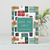 Cartes Pour Fêtes Annuelles Deck Halls Joli cadeau de vacances Noël (Debout devant)