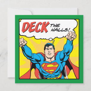 Cartes Pour Fêtes Annuelles Deck Les Halls Avec Superman