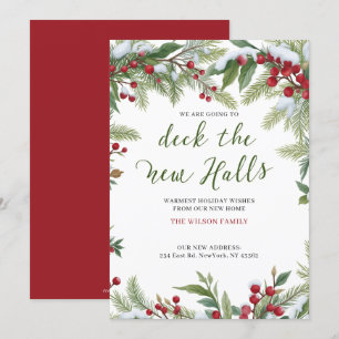 Cartes Pour Fêtes Annuelles Deck Les Halls Nouvelle Adresse Déplacement