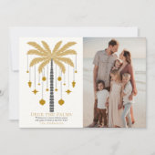 Cartes Pour Fêtes Annuelles Deck Palms Golden Palm Tree photo de Noël (Devant)