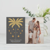 Cartes Pour Fêtes Annuelles Deck Palms Palm Tree Grey Photo de Noël (Debout devant)