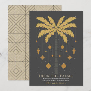 Cartes Pour Fêtes Annuelles Deck Palms Palm Tree Ornament gris Noël