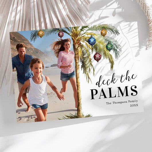 Cartes Pour Fêtes Annuelles Deck the Palms Beach Christmas