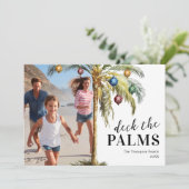 Cartes Pour Fêtes Annuelles Deck the Palms Beach Christmas (Debout devant)