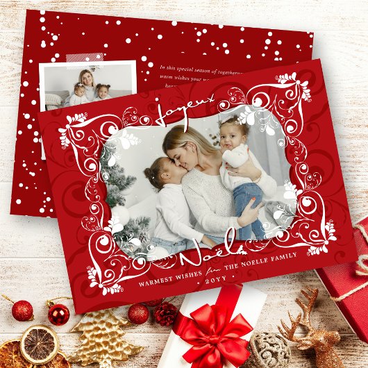 Cartes Pour Fêtes Annuelles Déco Mistletoes Feuilles Joyeux Noel Photo de Noël
