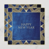Cartes Pour Fêtes Annuelles Déco simple et élégant Retro Marine Blue Wood Pers (Devant / Derrière)