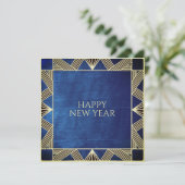 Cartes Pour Fêtes Annuelles Déco simple et élégant Retro Marine Blue Wood Pers (Debout devant)