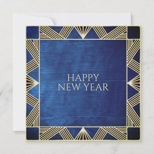 Cartes Pour Fêtes Annuelles Déco simple et élégant Retro Marine Blue Wood Pers (Devant)