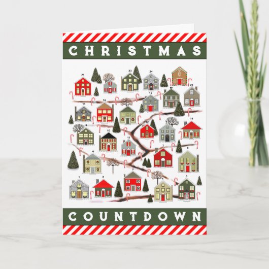 Cartes Pour Fêtes Annuelles Décompte de Thanksgiving et Noël (Devant)