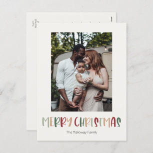 Cartes Pour Fêtes Annuelles Décontracté coloré Noël Vertical Photo unique