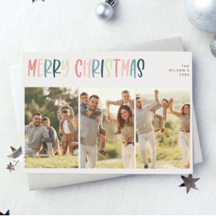 Cartes Pour Fêtes Annuelles Décontracté Festif Colorful Noël Trois photos