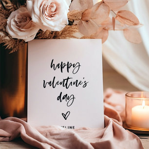 Cartes Pour Fêtes Annuelles Décontracté noir et blanc Script et coeur Valentin