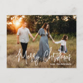 Cartes Pour Fêtes Annuelles Décontracté Script Photo moderne Noël (Devant)
